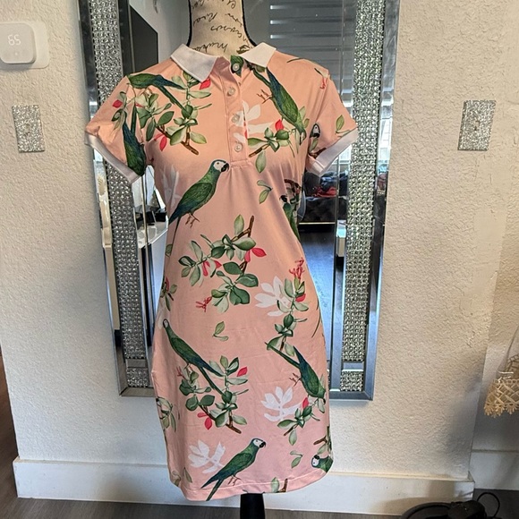Partner Tropical Parrot Tennis Dress - Size S - Ultra Stretch - Picture 3 of 10